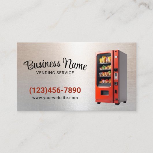 Verkoopautomaten service moderne metalen achtergro visitekaartje (Voorkant)