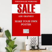Verkoopbevordering bedrijfsklaring LARGE Poster (Thuiskantoor)
