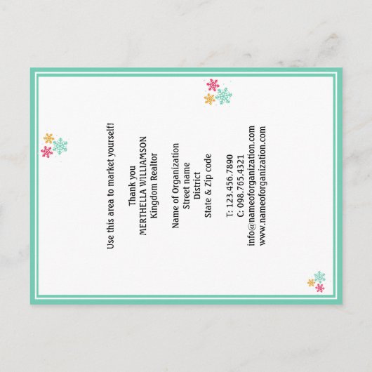 VerkoopCHRISTMAS voor onroerend goed Realtor Briefkaart (Achterkant)