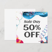 Verkoopdag 50% korting - Platte verkoop - Speciale Kaart (Voorkant / Achterkant)