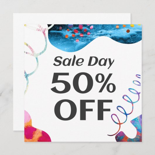 Verkoopdag 50% korting - Platte verkoop - Speciale Kaart (Voorkant / Achterkant)