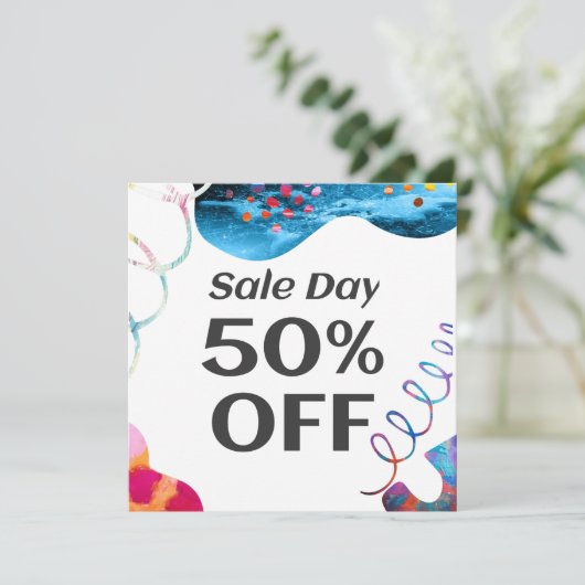 Verkoopdag 50% korting - Platte verkoop - Speciale Kaart (Staand voorkant)