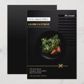 verkoopflyer voor gezond biologisch restaurant kaart (Voorkant / Achterkant)