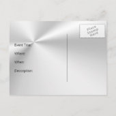 Verkoopgebeurtenis Uitnodiging - metaaleffect, spo Briefkaart (Achterkant)