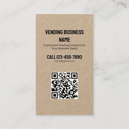 Verkoopmachine Aangepaste QR Kraft Visitekaartje (Achterkant)