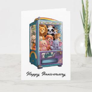 Verkoopmachine gevuld met teddyberen kaart