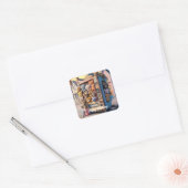Verkoopmachine gevuld met teddyberen vierkante sticker (Envelop)