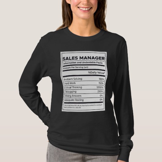 Verkoopmanager - Nutriongegevens T-shirt (Voorkant)