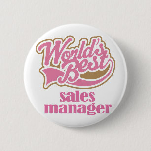 Verkoopmanager - Roze cadeau Ronde Button 5,7 Cm
