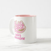 Verkoopmanager - Roze cadeau Tweekleurige Koffiemok (Voorkant links)