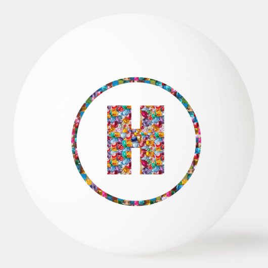 VERKOOPPRIJS ALPHABET ART HH HH 3* Ping Pong Ball (Achterkant)