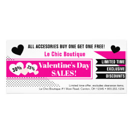 Verkooppromo voor zwarte Valentijnsdag Reclamekaart