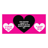 Verkooppromo voor zwarte Valentijnsdag Reclamekaart (Achterkant)