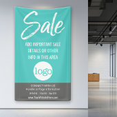 Verkoopreclame - Logo en details toevoegen Spandoek