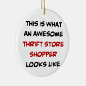 verkoopster voor flessenwinkel, geweldige keramisch ornament (Rechts)