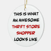 verkoopster voor flessenwinkel, geweldige keramisch ornament (Links)