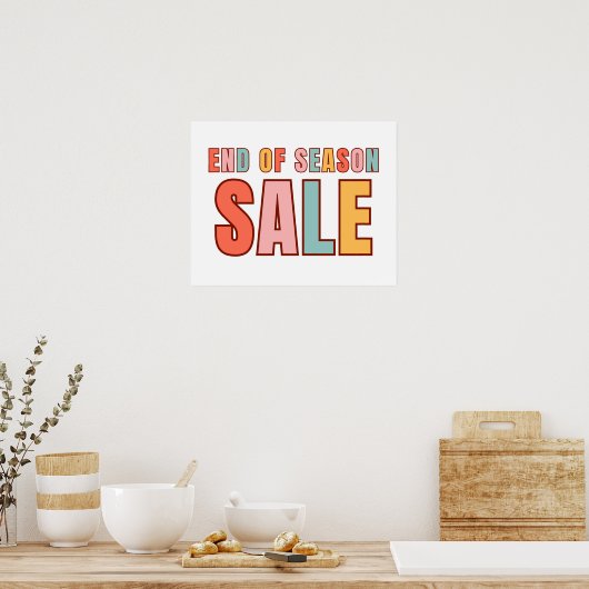 Verkoopteken, einde van het seizoen Verkoop Poster (Keuken)