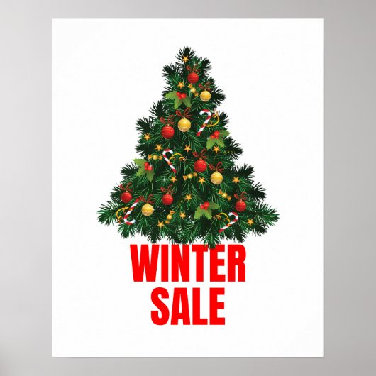 Verkoopteken, Winterverkoopteken, Kerstmisverkoop Poster (Voorkant)