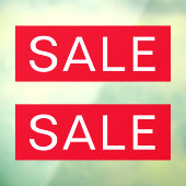 Verkoopteken witte rode vensterbank raamsticker (Vel 3)