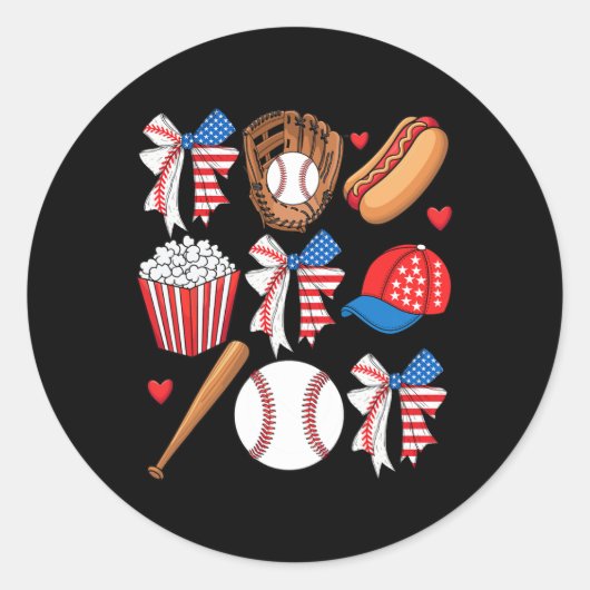 Verkopen 4 juli Coquette Bow Vrouwen Meisjes Verko Ronde Sticker (Voorkant)