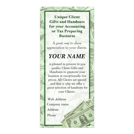 VERKOPEN AAN BTW- of accountantskantoor Reclamekaart (Voorkant)