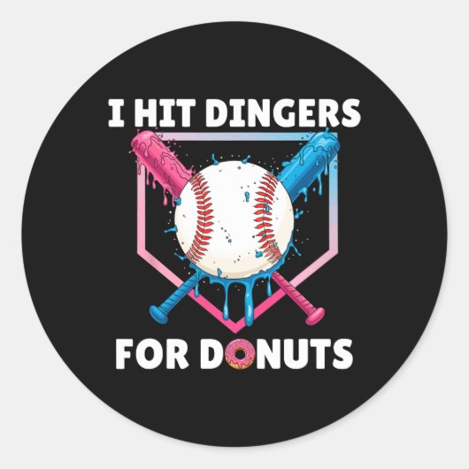 Verkopen Ik sloeg Dingers voor Donuts Funny Donuts Ronde Sticker (Voorkant)