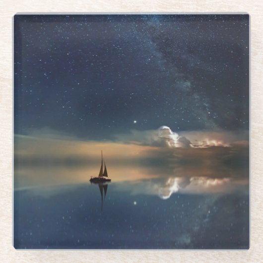 Verkopen naar de wolken glazen onderzetter (Voorkant)