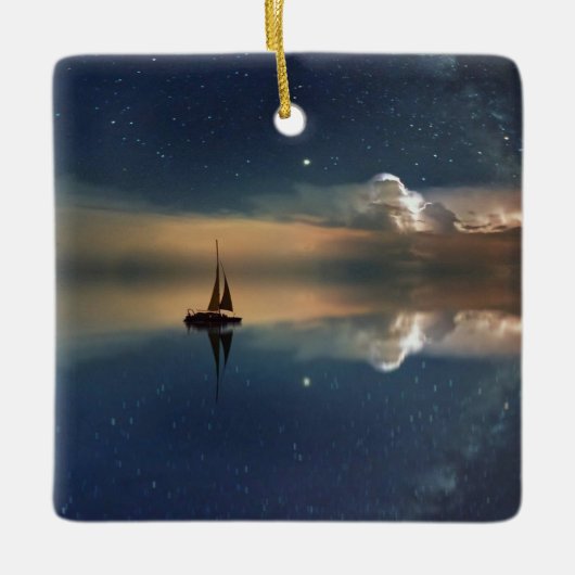Verkopen naar de wolken keramisch ornament (Voorkant)