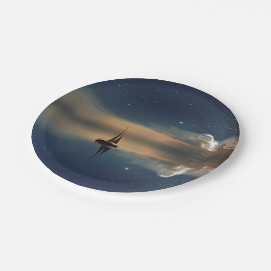 Verkopen naar de wolken papieren bordje (Gekanteld)