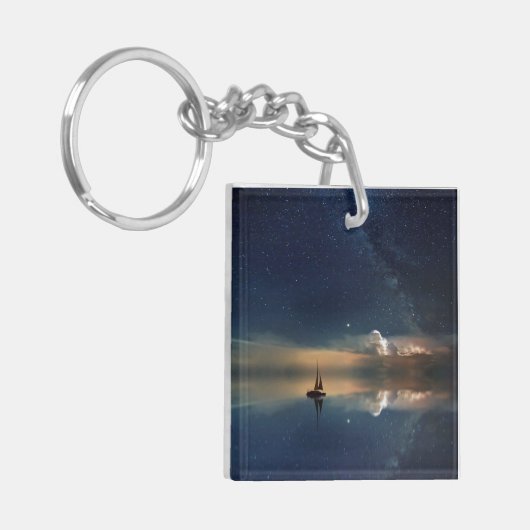 Verkopen naar de wolken sleutelhanger (Voorkant Links)