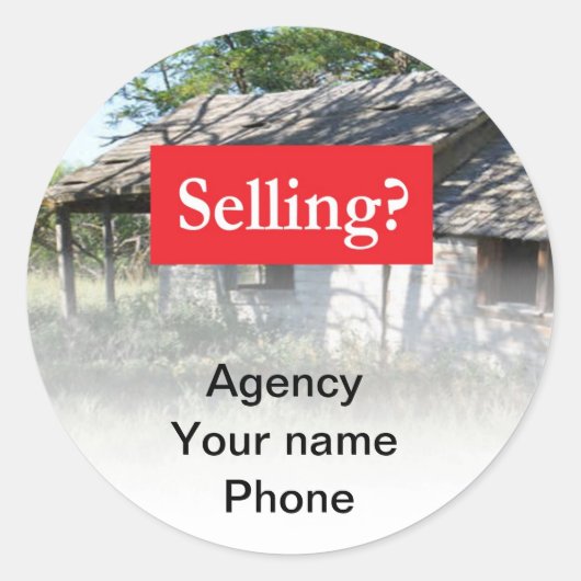 Verkopen van onroerend goed Promoot jezelf Ronde Sticker (Voorkant)