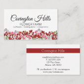 Verkopende bloemen | Vloeibaar Boerderij Visitekaa Visitekaartje (Voorkant / Achterkant)