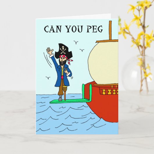 Verkoper Cold Call Wenskaart Peg Leg Kaart (Gele Bloem)