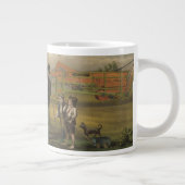 Verkoper in het veld met boer die Boerderij verkoo Grote Koffiekop (Rechts)