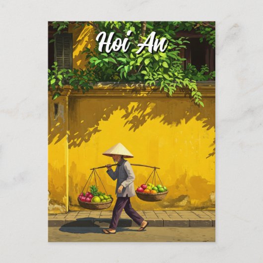 Verkoper in Hoi An Vietnam Reizen Briefkaart (Voorkant)