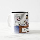 Verkoper - Mannelijke Cartoon door PrintedPerfecti Tweekleurige Koffiemok (Voorkant links)