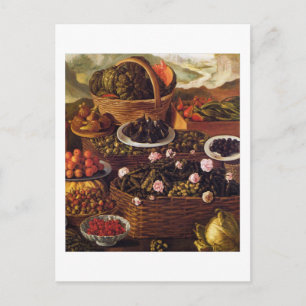 Verkoper van fruit — witte grens Vincenzo Campi Briefkaart