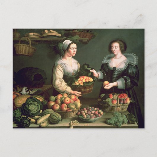 Verkoper van groenten en fruit briefkaart (Voorkant)