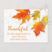 Verkoper van het huis van makelaar voor Dankdag Briefkaart (Voorkant)