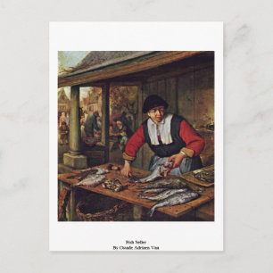 Verkoper van vis door Ostade Adriaen Van Briefkaart