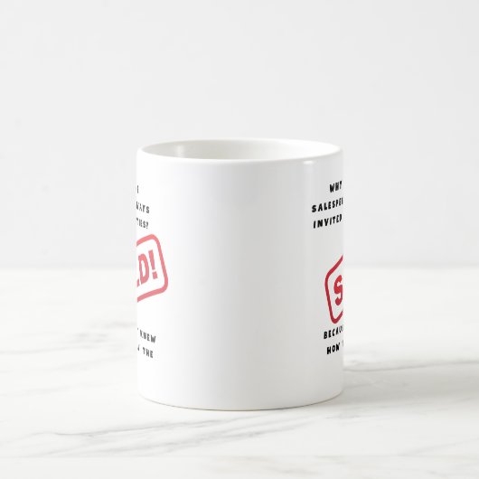 Verkoper, verkoper Grappig gezegde Koffiemok (Center)