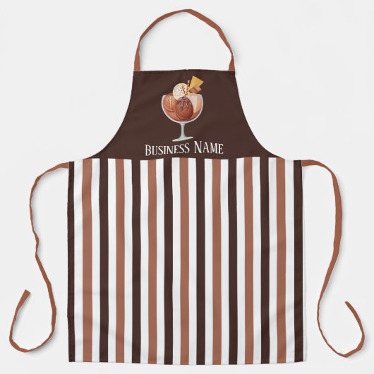 verkopers van schattig ijs voegen naam toe schort (Voorkant)