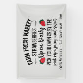 Verkopers van verse aardbeien op de markt van de b spandoek (Verticaal)