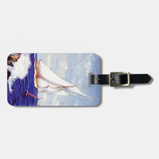 Verkoping door de vuurtoren door Albert B. Marks Bagagelabel (Voorkant horizontaal)