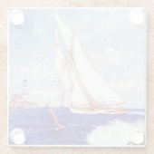 Verkoping door de vuurtoren door Albert B. Marks Glazen Onderzetter (Achterkant)