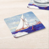 Verkoping door de vuurtoren door Albert B. Marks Kartonnen Onderzetters (Schuin)