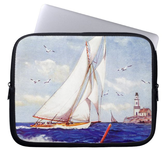 Verkoping door de vuurtoren door Albert B. Marks Laptop Sleeve (Voorkant)
