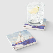 Verkoping door de vuurtoren door Albert B. Marks Stenen Onderzetter (Zijkant)