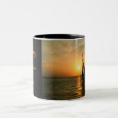 Verkoping naar de zonsondergang tweekleurige koffiemok (Center)