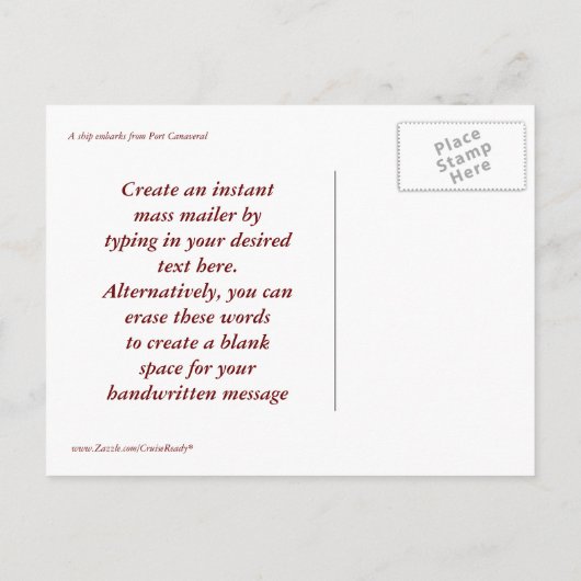 Verkoping van Briefkaart van het havenkanaal (Achterkant)